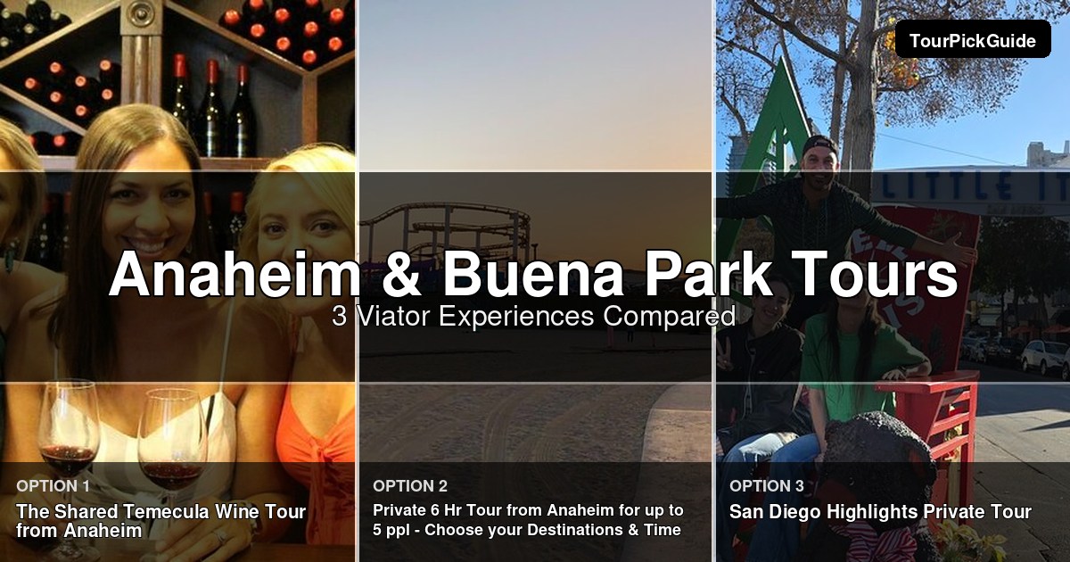 Anaheim & Buena Park tours – three Viator experiences compared