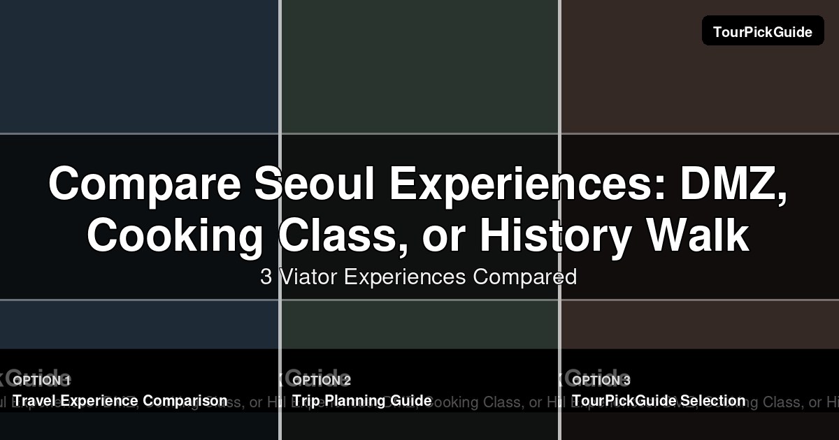 Compare Seoul Experiences: DMZ, Cooking Class, or History Walk travel experience comparison