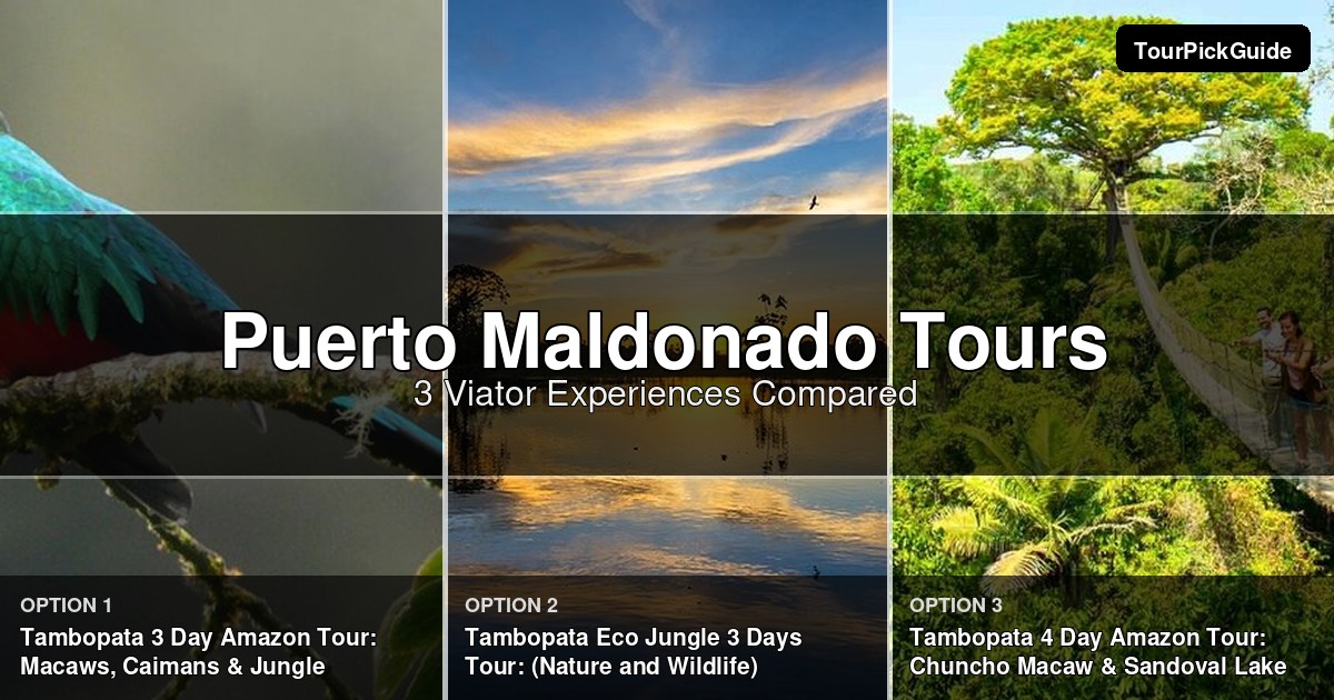Puerto Maldonado tours – three Viator experiences compared