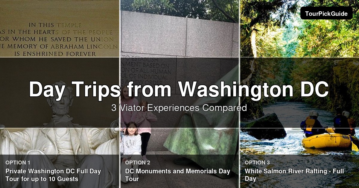 Washington DC day trips – three Viator experiences compared