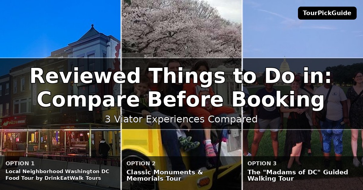 best reviewed things to do in Washington DC – three Viator experiences compared