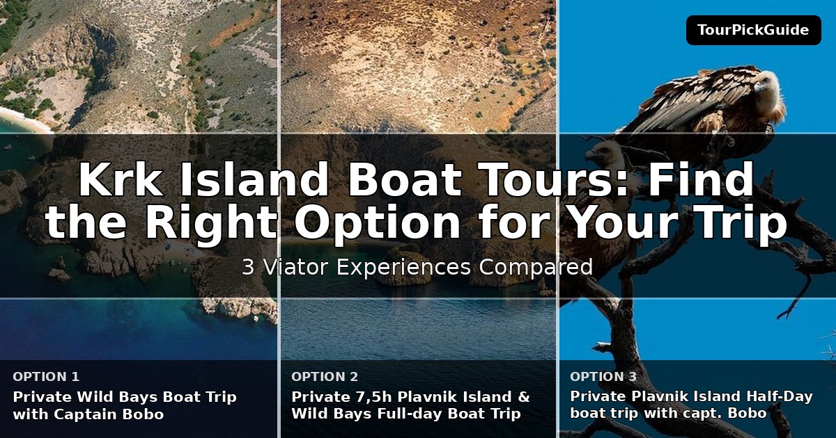 Krk Island boat tours – three Viator experiences compared