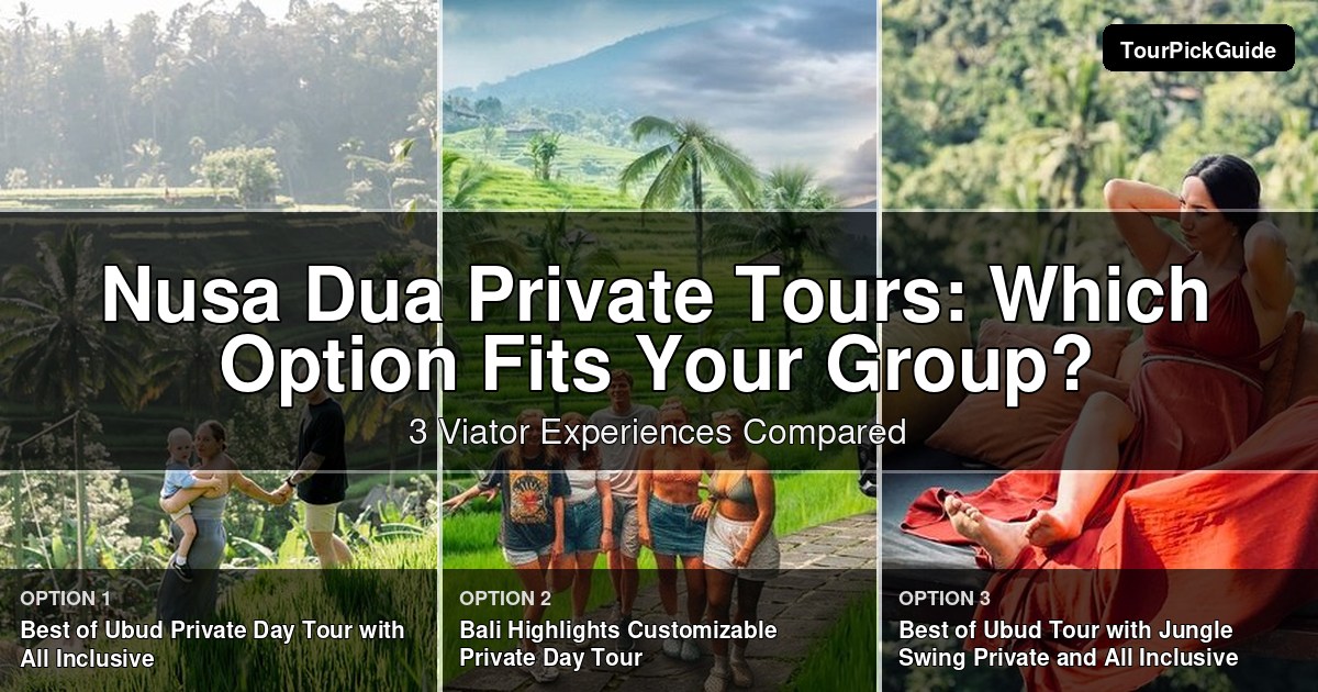 Nusa Dua private tours – three Viator experiences compared