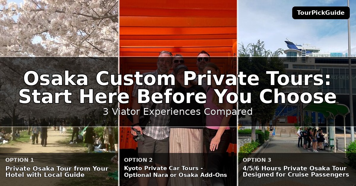 Osaka custom private tours – three Viator experiences compared