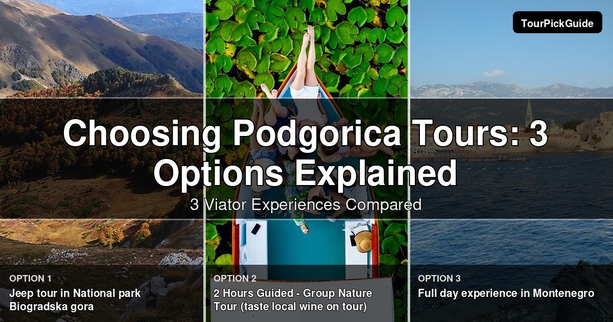 Podgorica tours – three Viator experiences compared