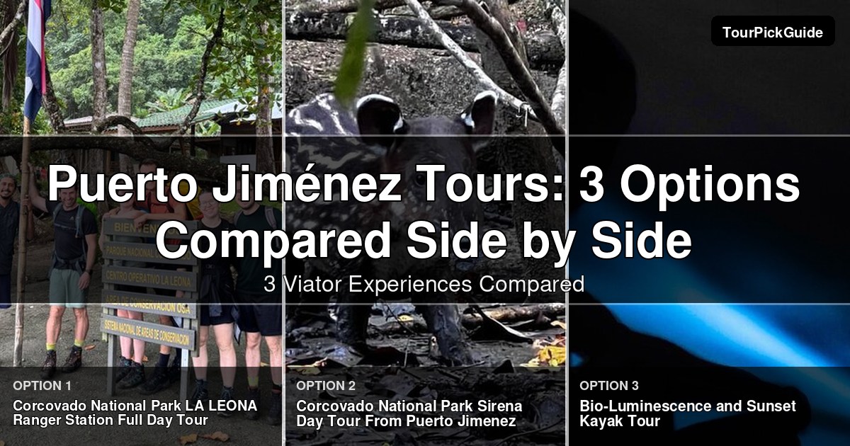 Puerto Jiménez tours – three Viator experiences compared