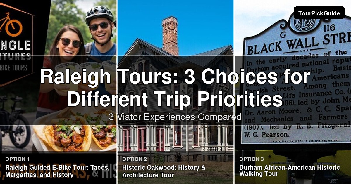 Raleigh tours – three Viator experiences compared