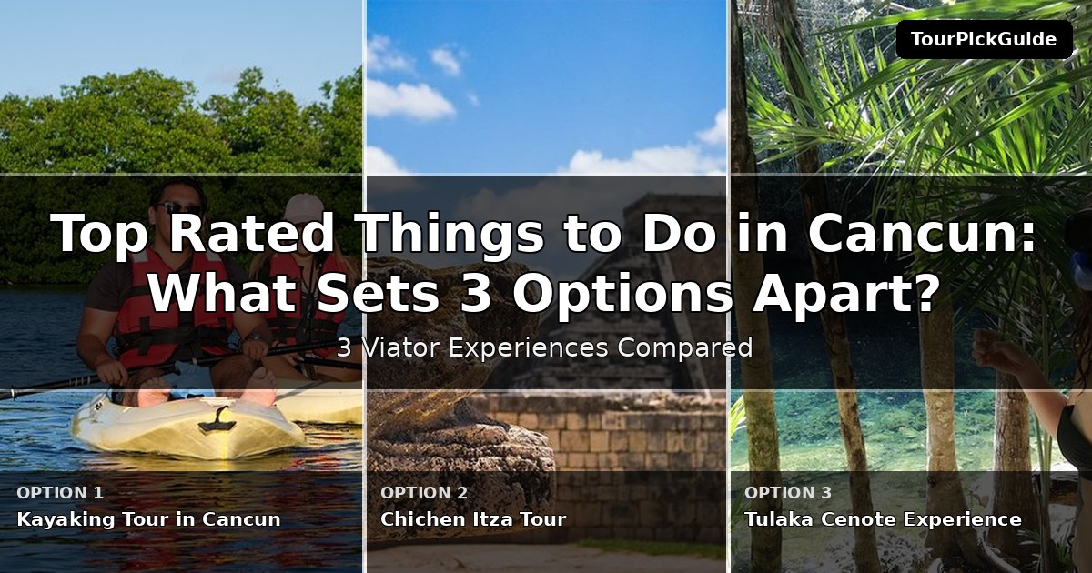 top rated things to do in Cancun – three Viator experiences compared
