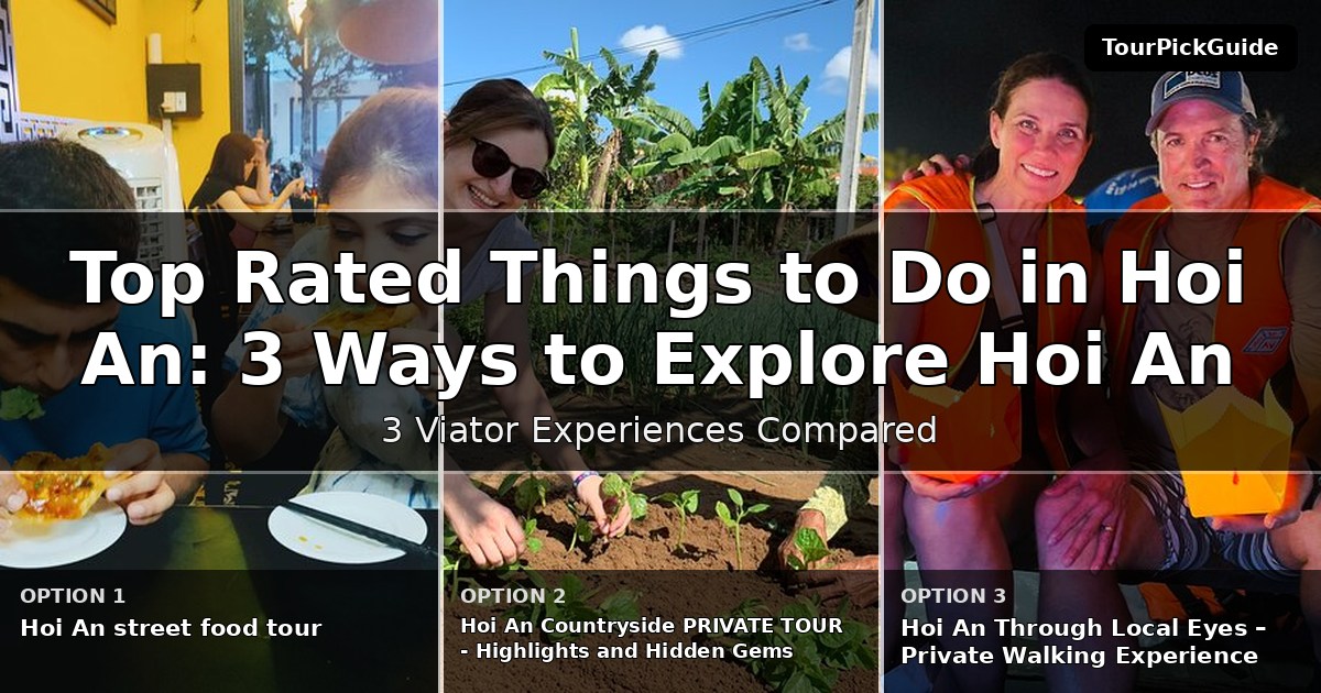 top rated things to do in Hoi An – three Viator experiences compared