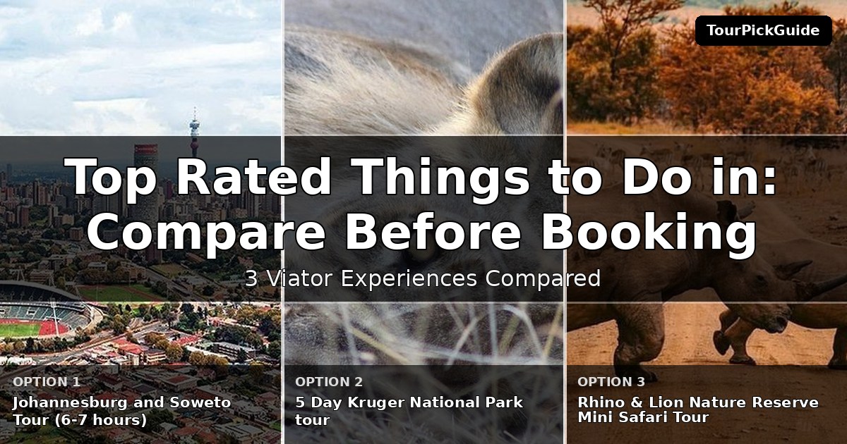 top rated things to do in Johannesburg – three Viator experiences compared
