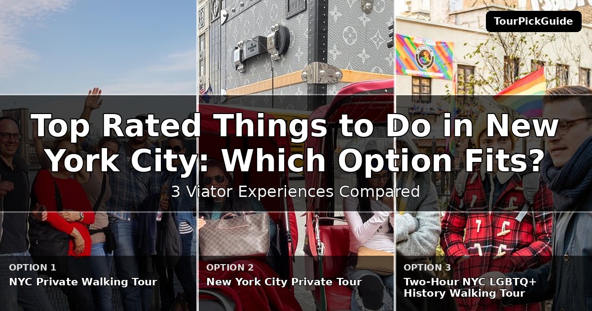 top rated things to do in New York City – three Viator experiences compared