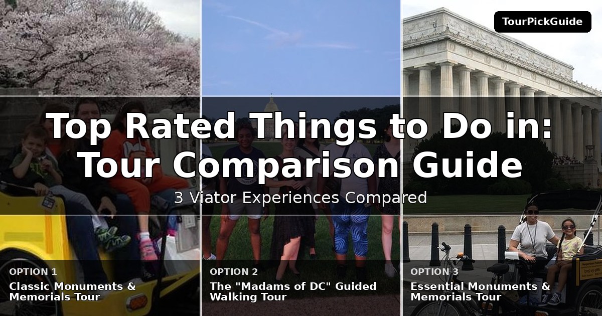 top rated things to do in Washington DC – three Viator experiences compared