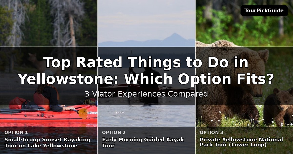 top rated things to do in Yellowstone National Park – three Viator experiences compared