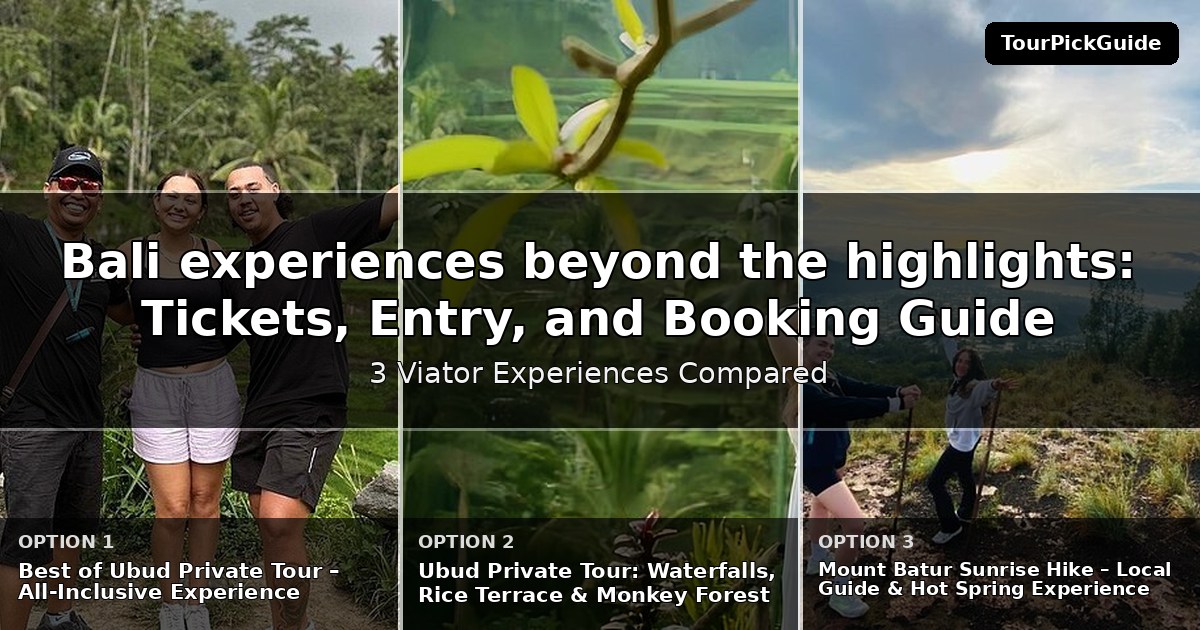 Bali experiences beyond the highlights – three Viator experiences compared