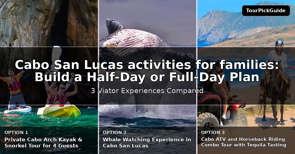 Cabo San Lucas activities for families – three Viator experiences compared