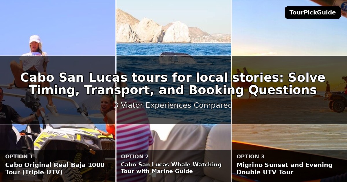 Cabo San Lucas tours for local stories – three Viator experiences compared