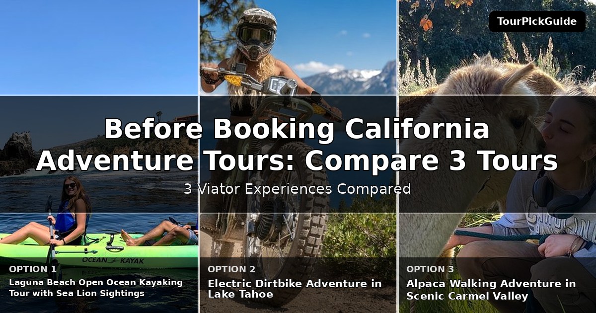 California adventure tours – three Viator experiences compared