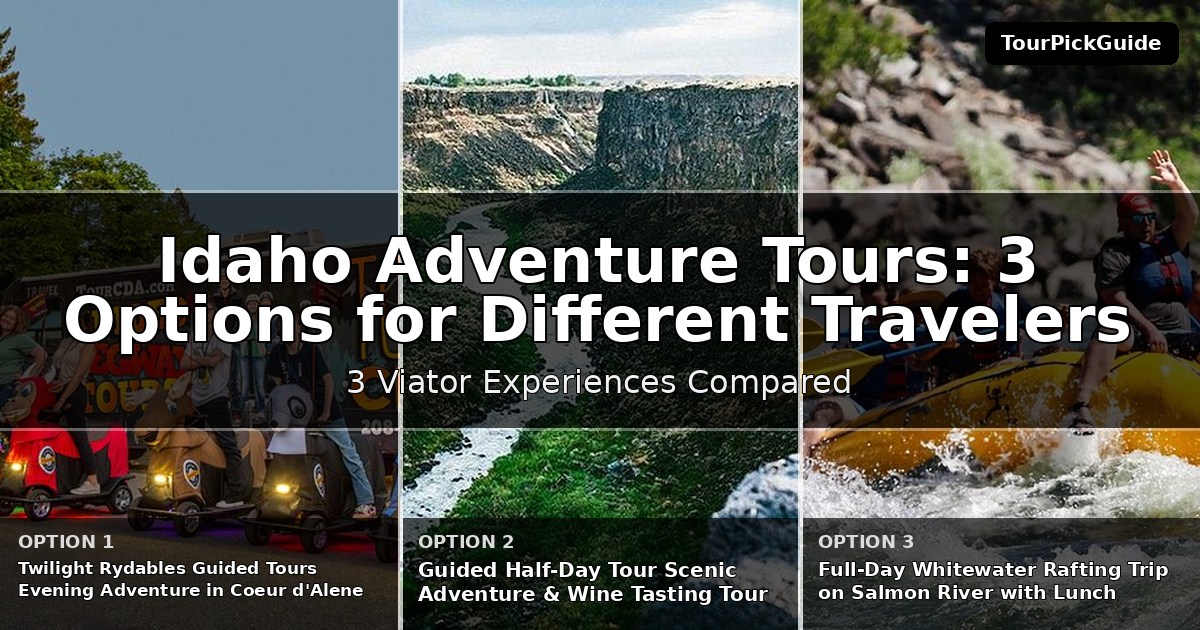 Idaho adventure tours – three Viator experiences compared