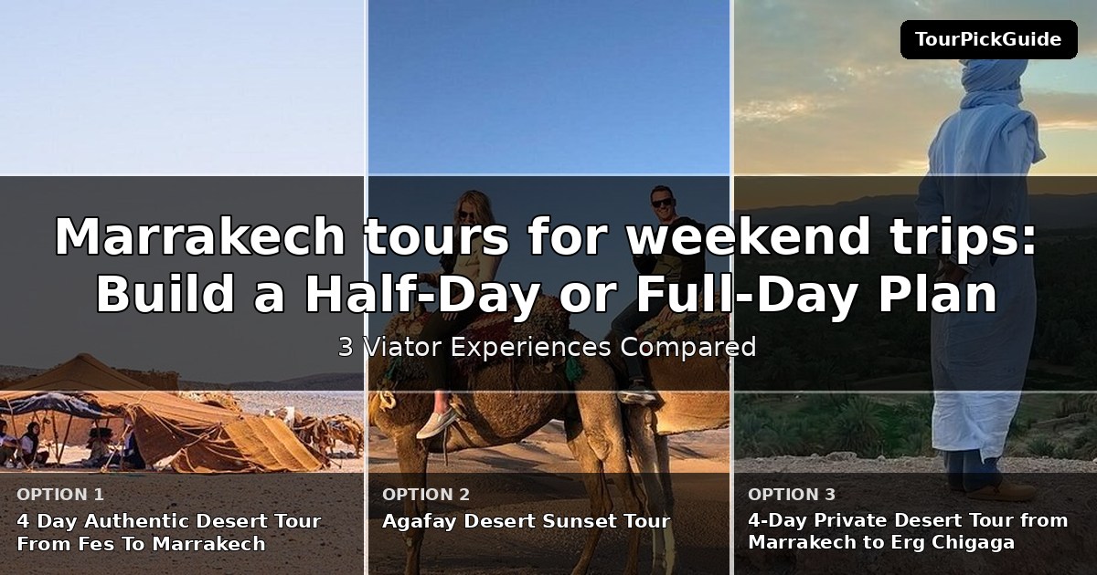 Marrakech tours for weekend trips – three Viator experiences compared