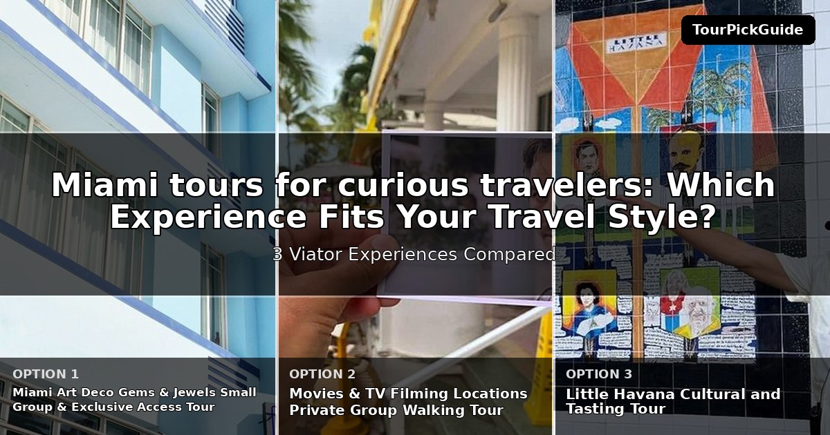 Miami tours for curious travelers – three Viator experiences compared