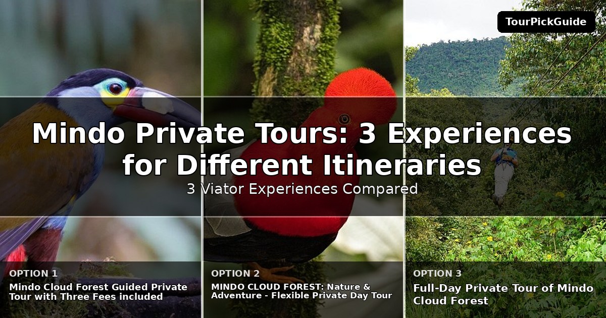 Mindo private tours – three Viator experiences compared
