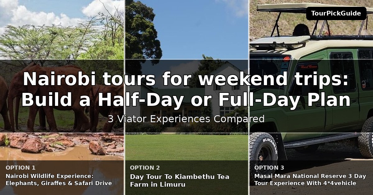 Nairobi tours for weekend trips – three Viator experiences compared