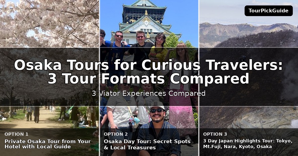 Osaka tours for curious travelers – three Viator experiences compared