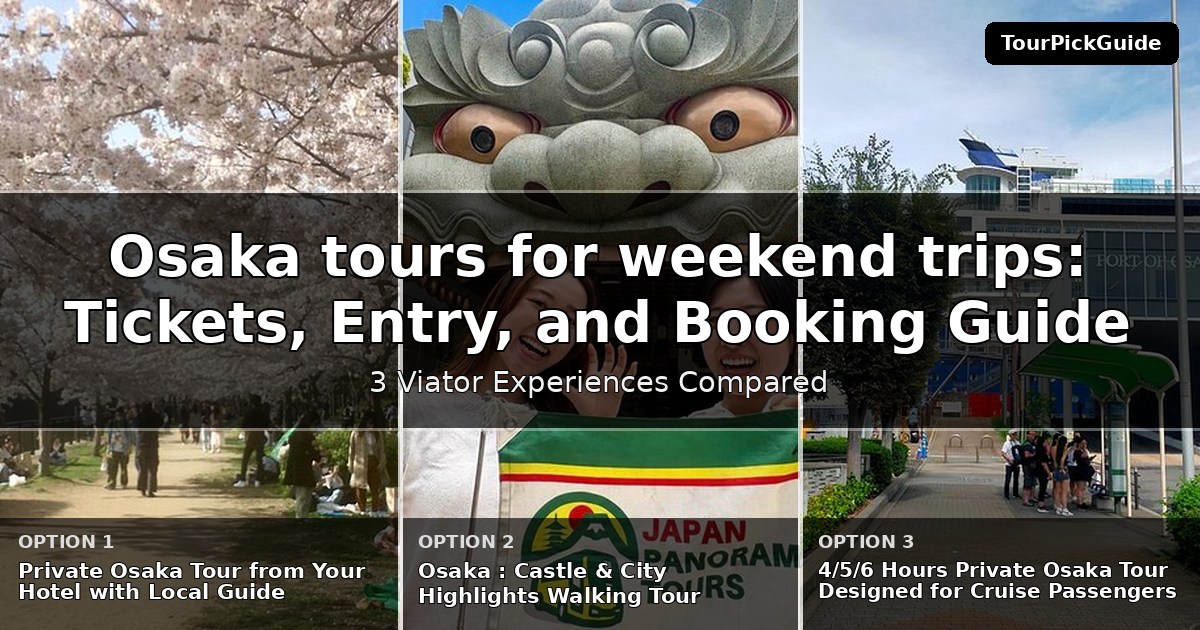 Osaka tours for weekend trips – three Viator experiences compared