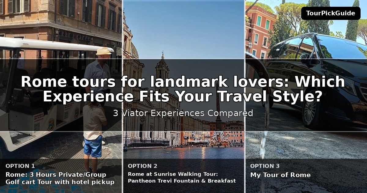 Rome tours for landmark lovers – three Viator experiences compared