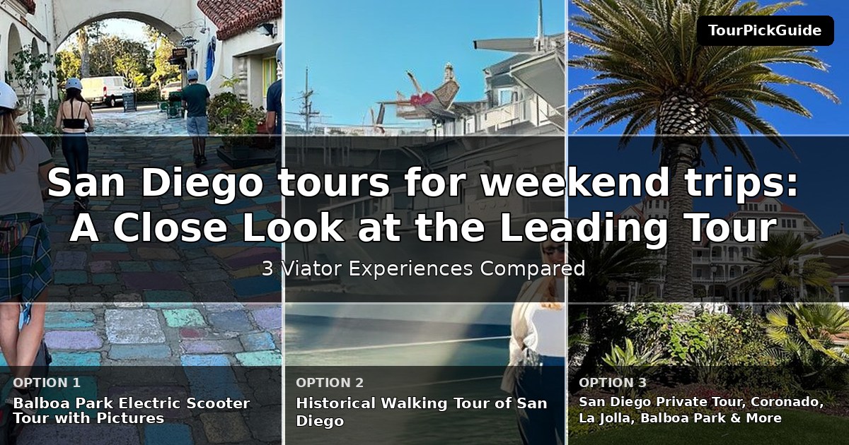 San Diego tours for weekend trips – three Viator experiences compared