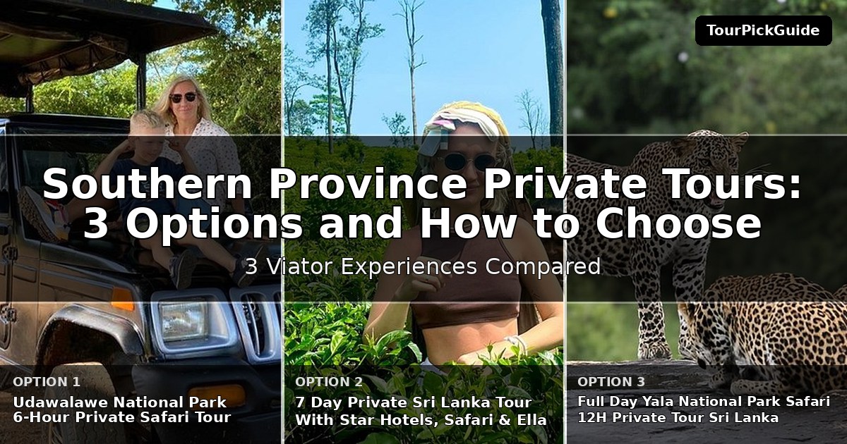 Southern Province private tours – three Viator experiences compared