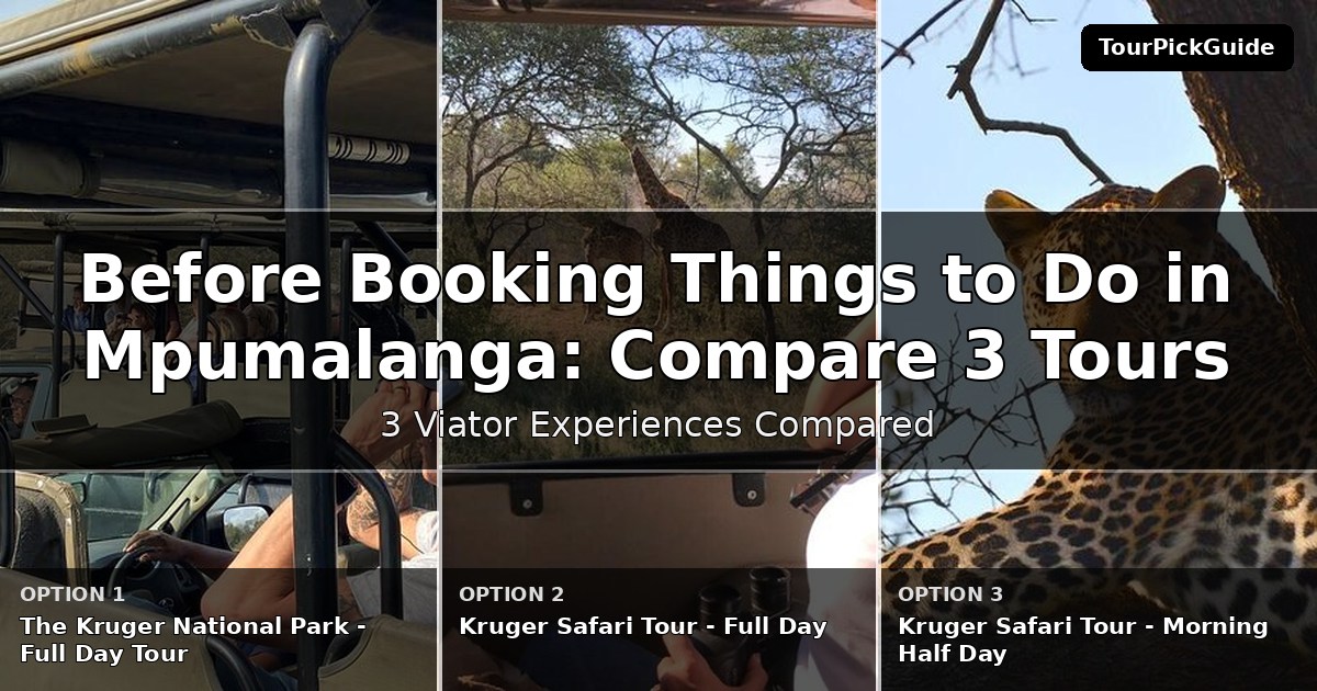 things to do in Mpumalanga – three Viator experiences compared