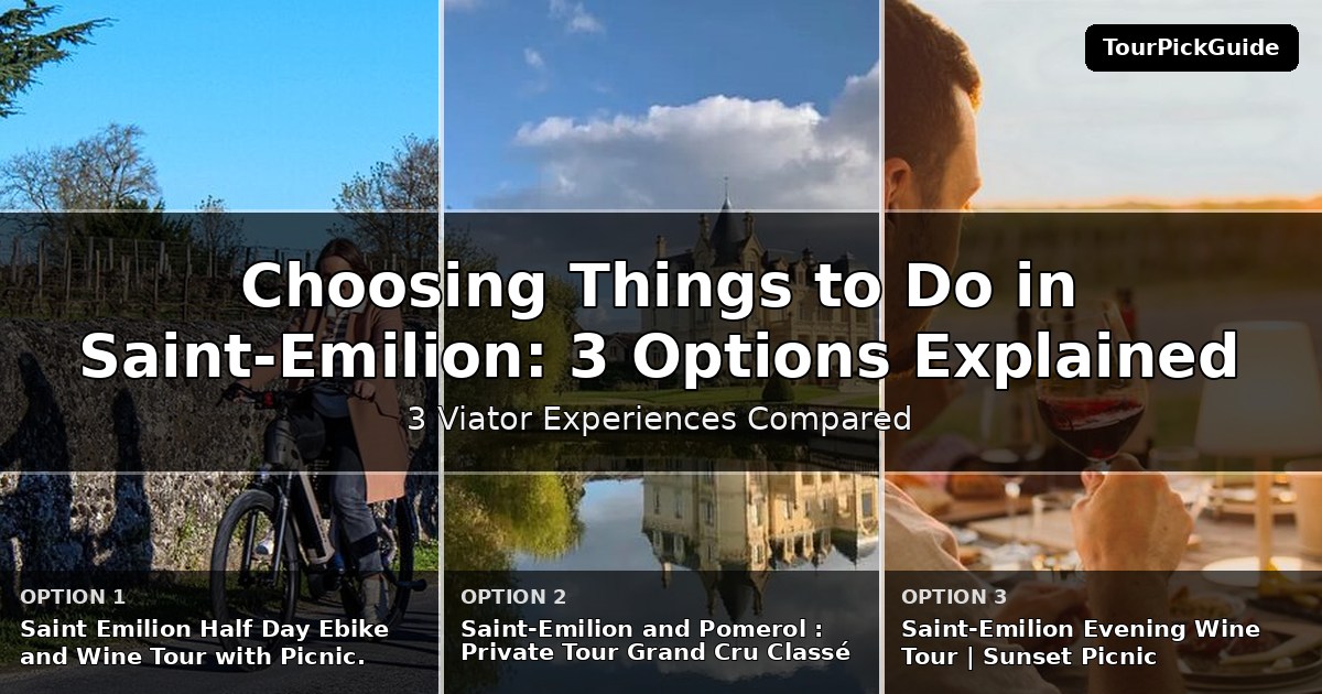 things to do in Saint-Emilion – three Viator experiences compared