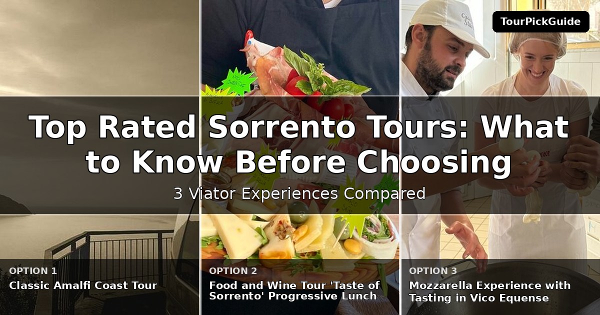 top rated Sorrento tours – three Viator experiences compared