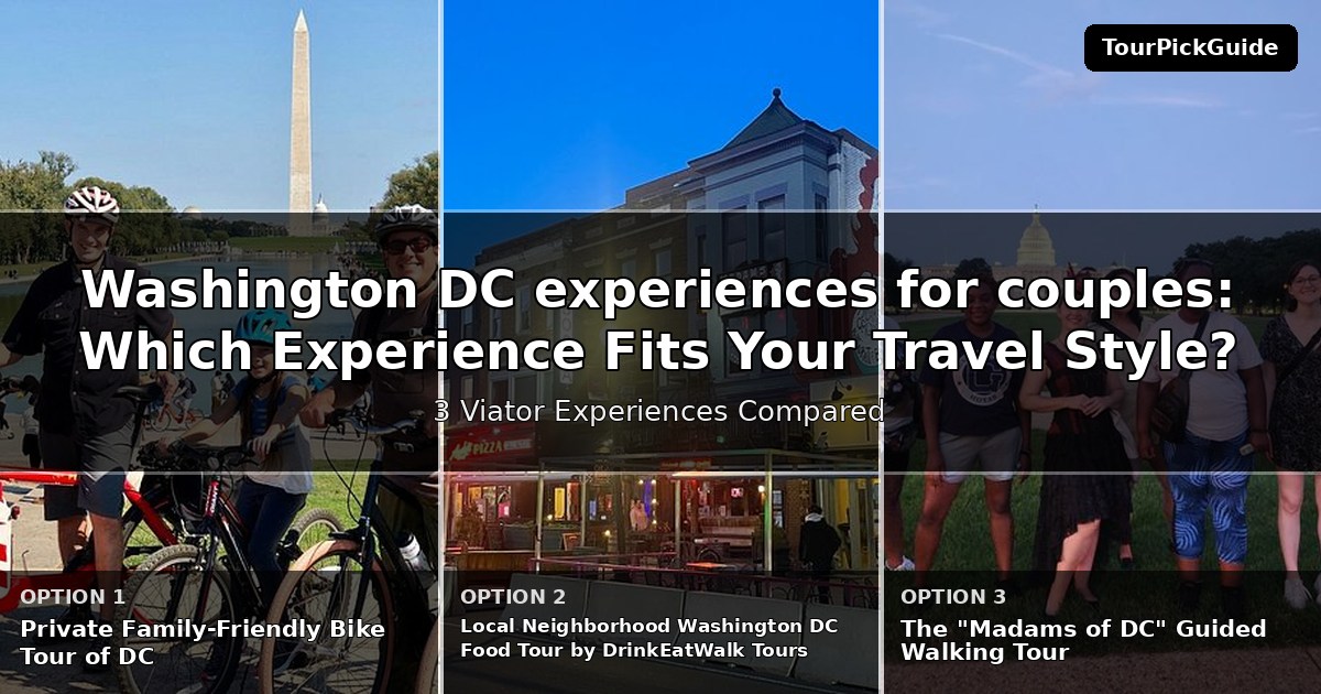 Washington DC experiences for couples – three Viator experiences compared