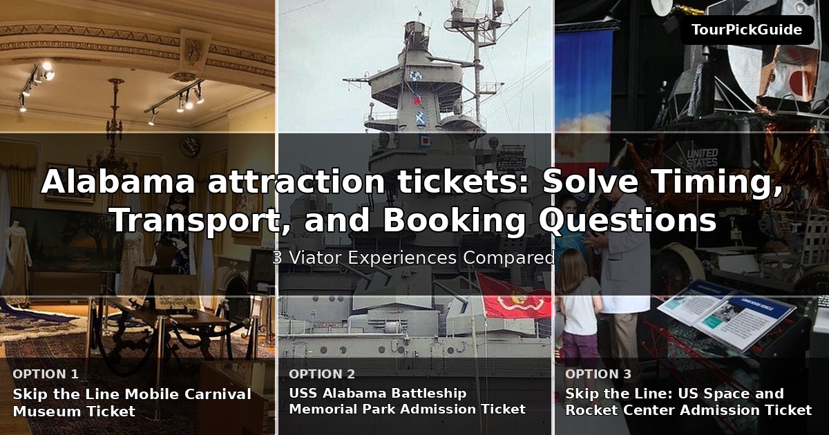 Alabama attraction tickets – three Viator experiences compared