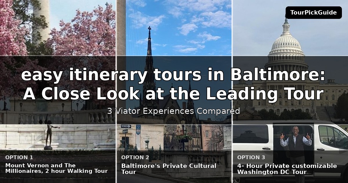 easy itinerary tours in Baltimore – three Viator experiences compared