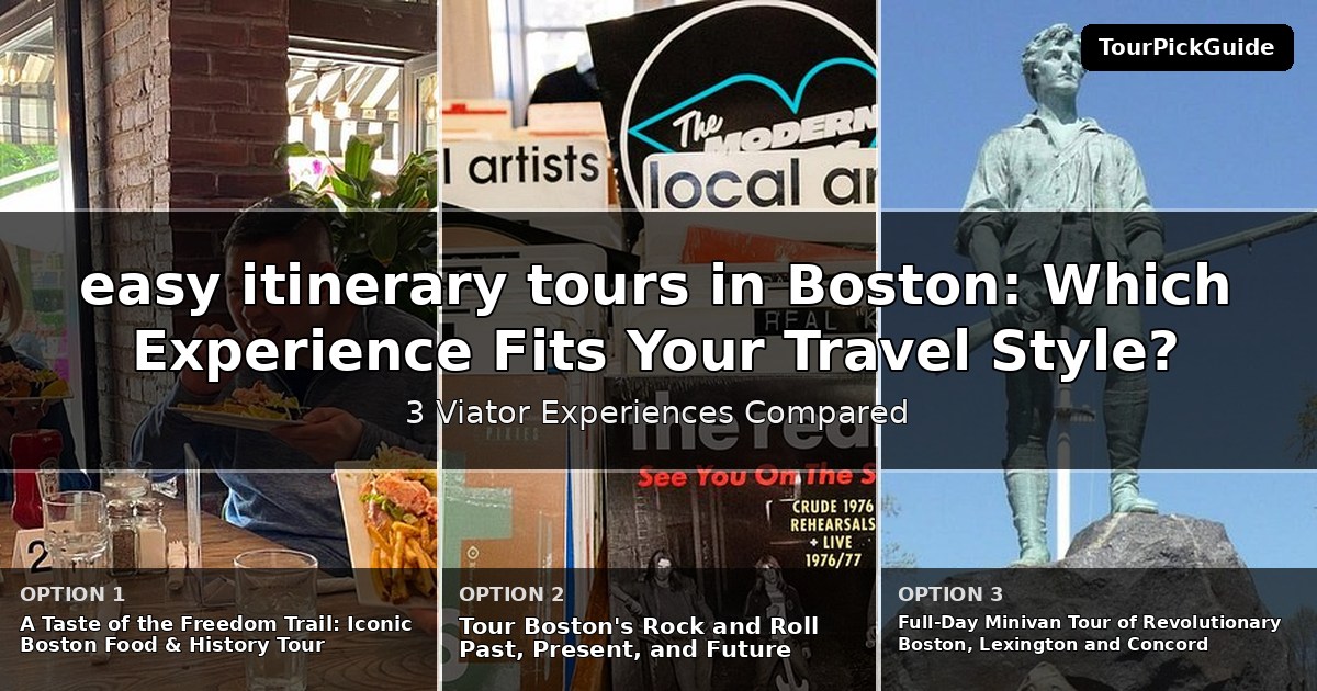 easy itinerary tours in Boston – three Viator experiences compared
