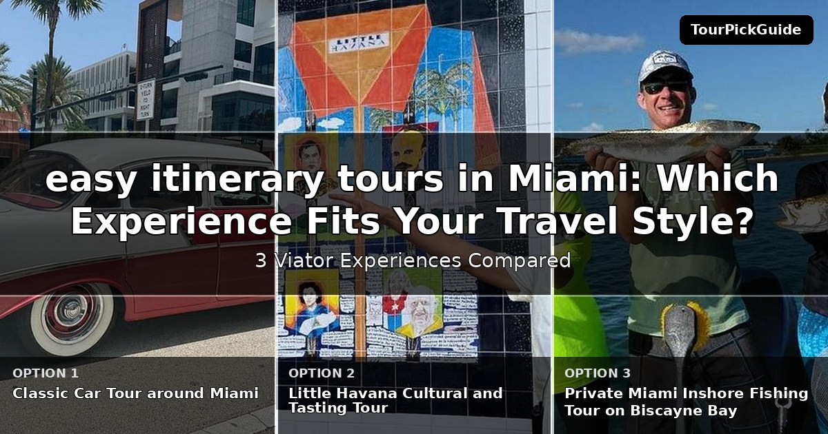 easy itinerary tours in Miami – three Viator experiences compared