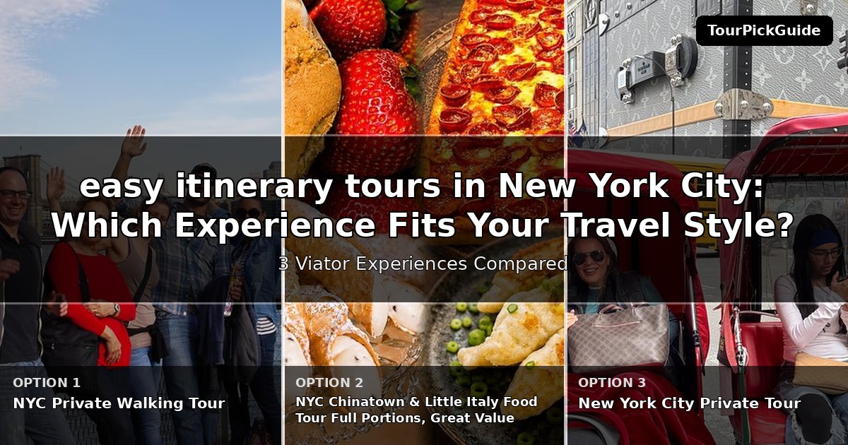 easy itinerary tours in New York City – three Viator experiences compared