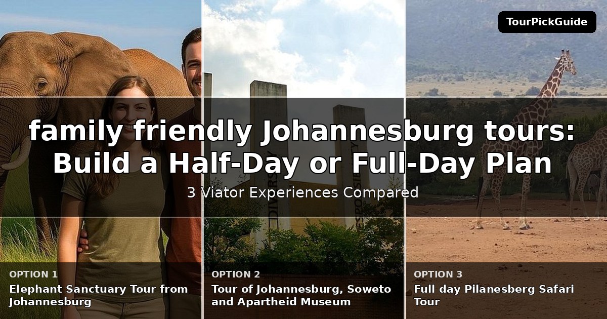 family friendly Johannesburg tours – three Viator experiences compared