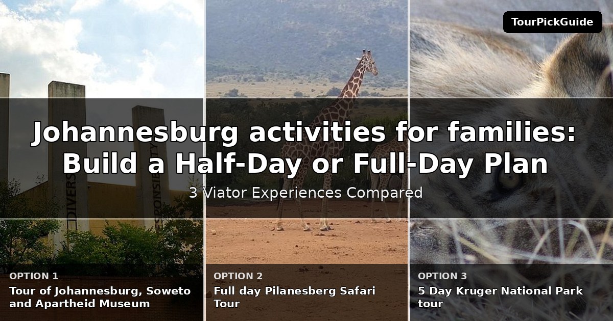 Johannesburg activities for families – three Viator experiences compared