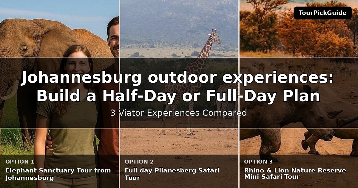 Johannesburg outdoor experiences – three Viator experiences compared