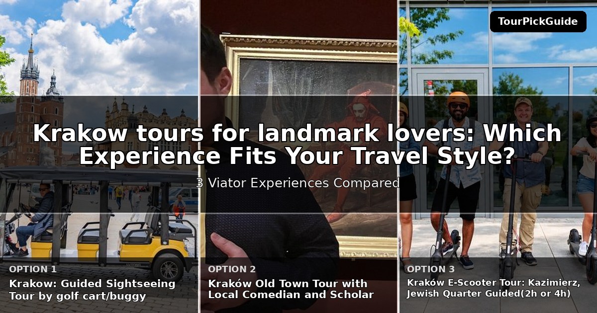 Krakow tours for landmark lovers – three Viator experiences compared
