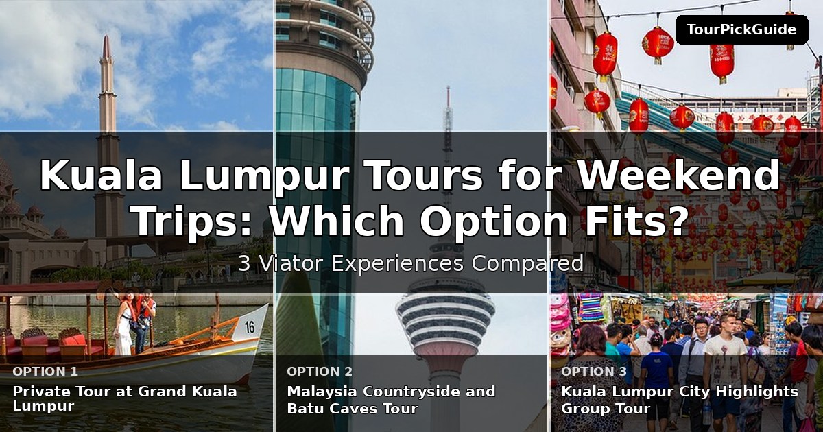 Kuala Lumpur tours for weekend trips – three Viator experiences compared