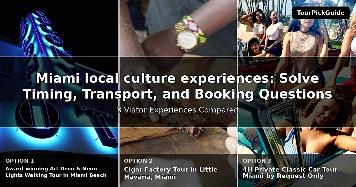 Miami local culture experiences – three Viator experiences compared