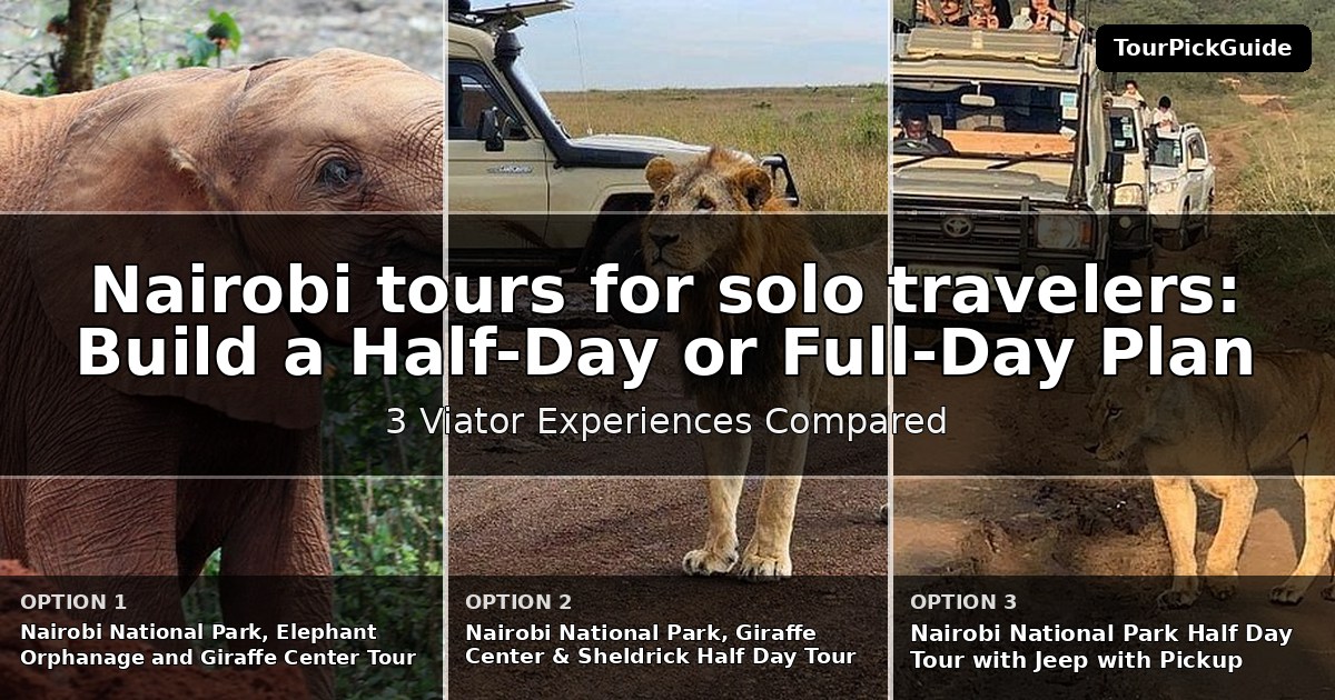 Nairobi tours for solo travelers – three Viator experiences compared
