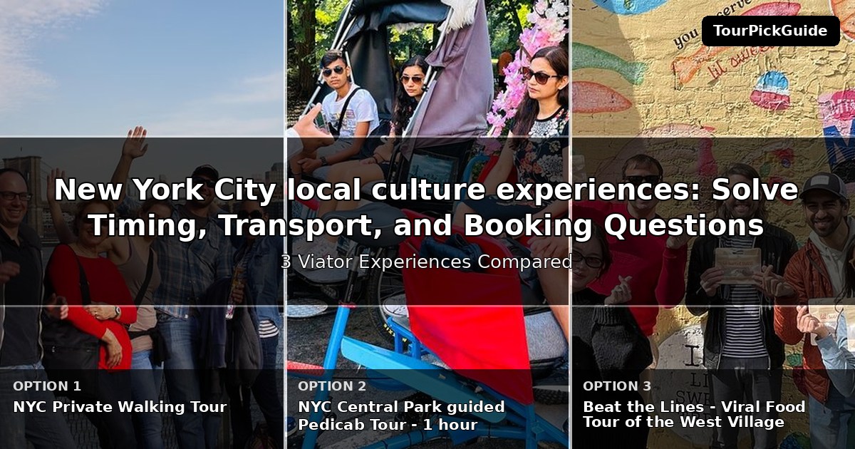New York City local culture experiences – three Viator experiences compared