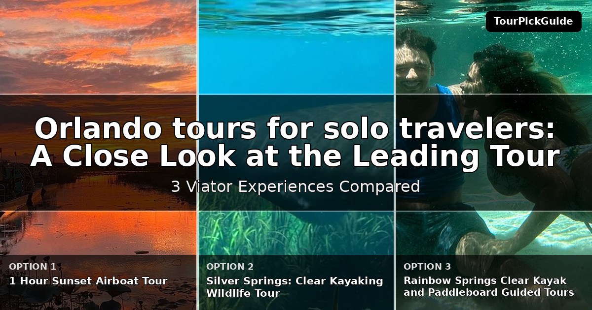 Orlando tours for solo travelers – three Viator experiences compared