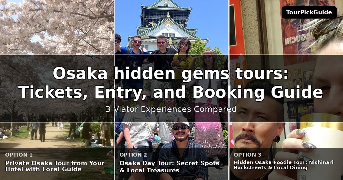 Osaka hidden gems tours – three Viator experiences compared